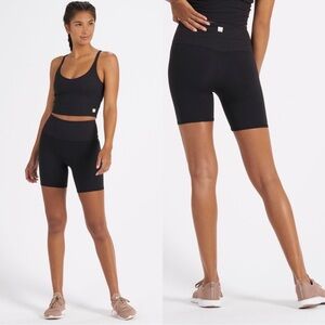 Vuori Black High-Waist Biker Shorts